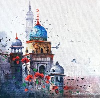 Zahid Ashraf, 12 x 12 inch, Acrylic on Canvas, Cityscape Painting, AC-ZHA-075